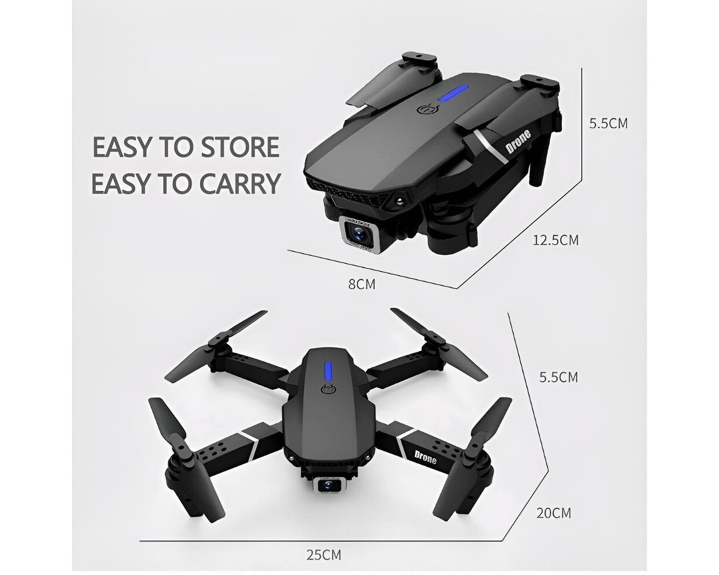 Mini Drone 4K – Foldable RC Quadcopter with WiFi FPV & Altitude Hold Black