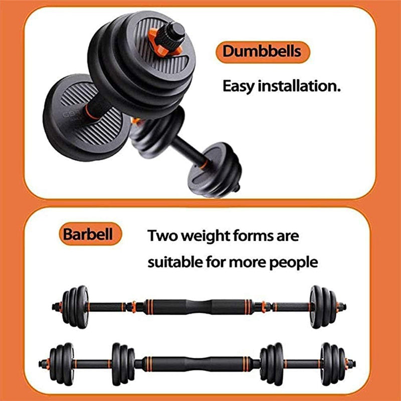 Adjustable Dumbbells Barbell Free Weight Dumbbell Set – 6-in-1 Multifunctional Home Gym Equipment for Strength Training
