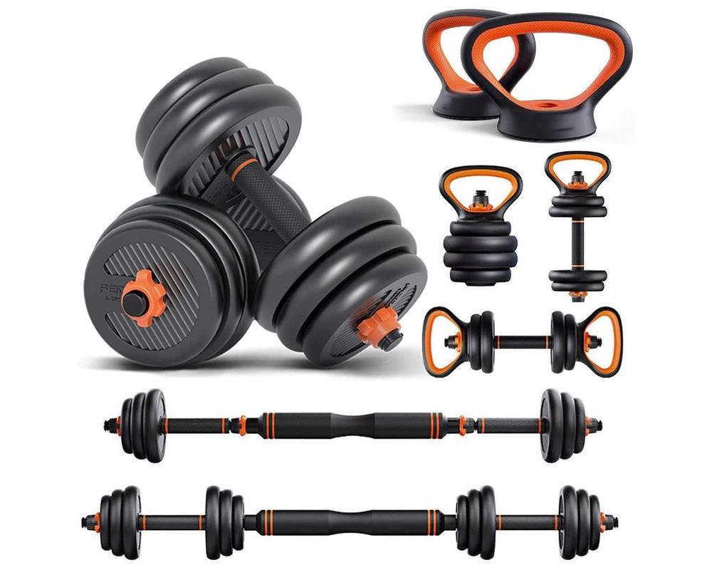 Adjustable Dumbbells Barbell Free Weight Dumbbell Set – 6-in-1 Multifunctional Home Gym Equipment for Strength Training