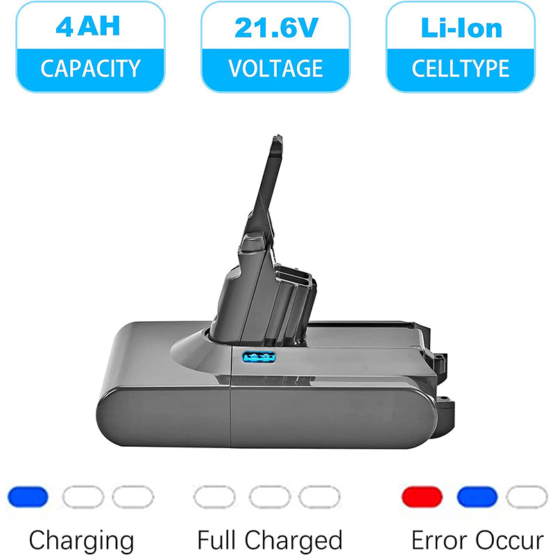 eplacement Battery for All Dyson V8 SV10 Vacuum Cleaners – 21.6V Lithium-ion 4000mAh, Compatible with V8 Animal, V8 Absolute, and More