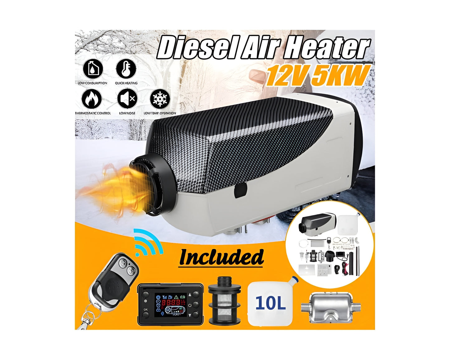 5Kw 12V Diesel Heater For Truck Car Motor