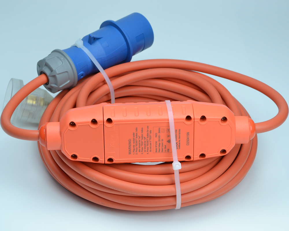 10M Caravan Lead Camping Lead 16A to 10A RCD Lead Cable