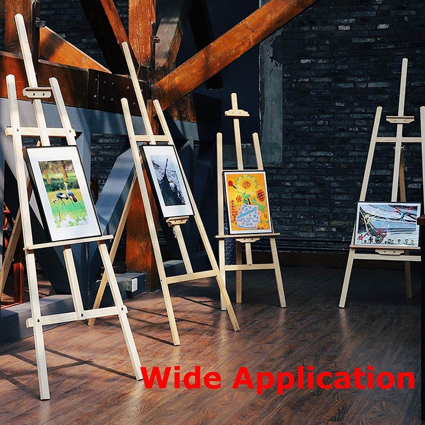 Studio Easel - A-Frame Wooden Easel - Adjustable, Foldable Floor Standing Easel for Art, Sketching, and Painting