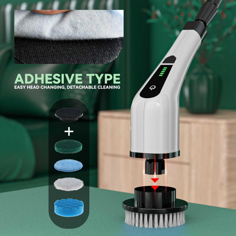 Electric Spin Scrubber Cordless Cleaning Brush Shower Scrubber With 7 Replaceable Brush Heads