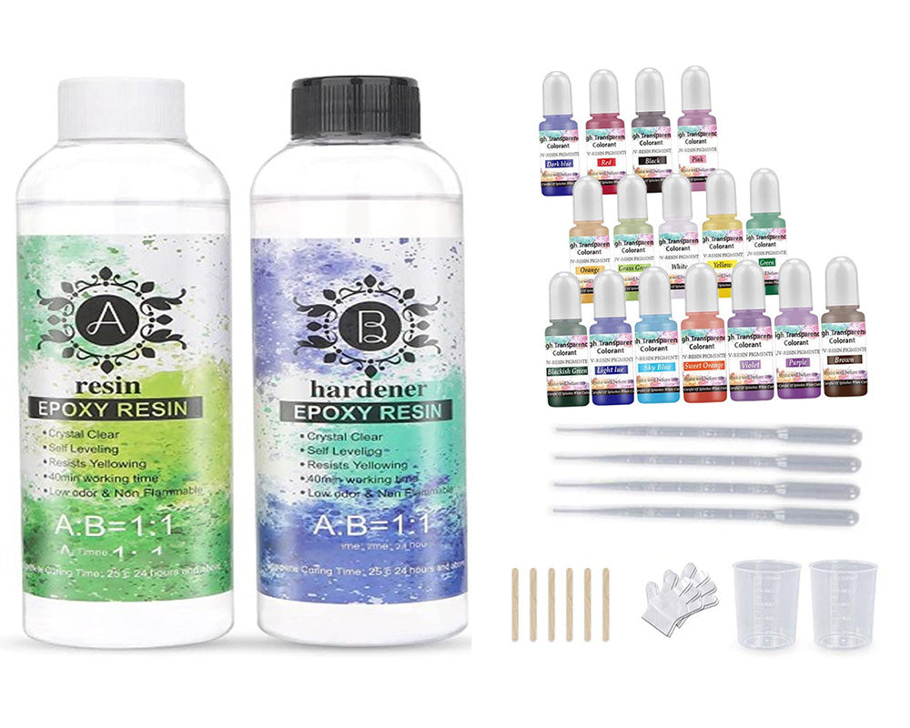 Epoxy Resin, 16oz Crystal Clear Resin, Casting and Coating Hardener Kit