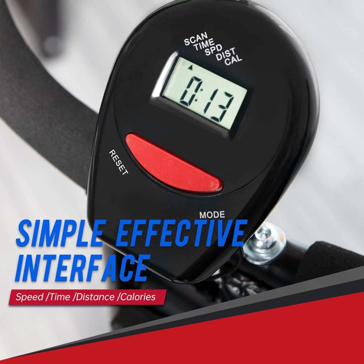 Exercise Bike Foldable – Magnetic Resistance Stationary Bike with LCD Display, Compact Indoor Fitness Trainer (Black)