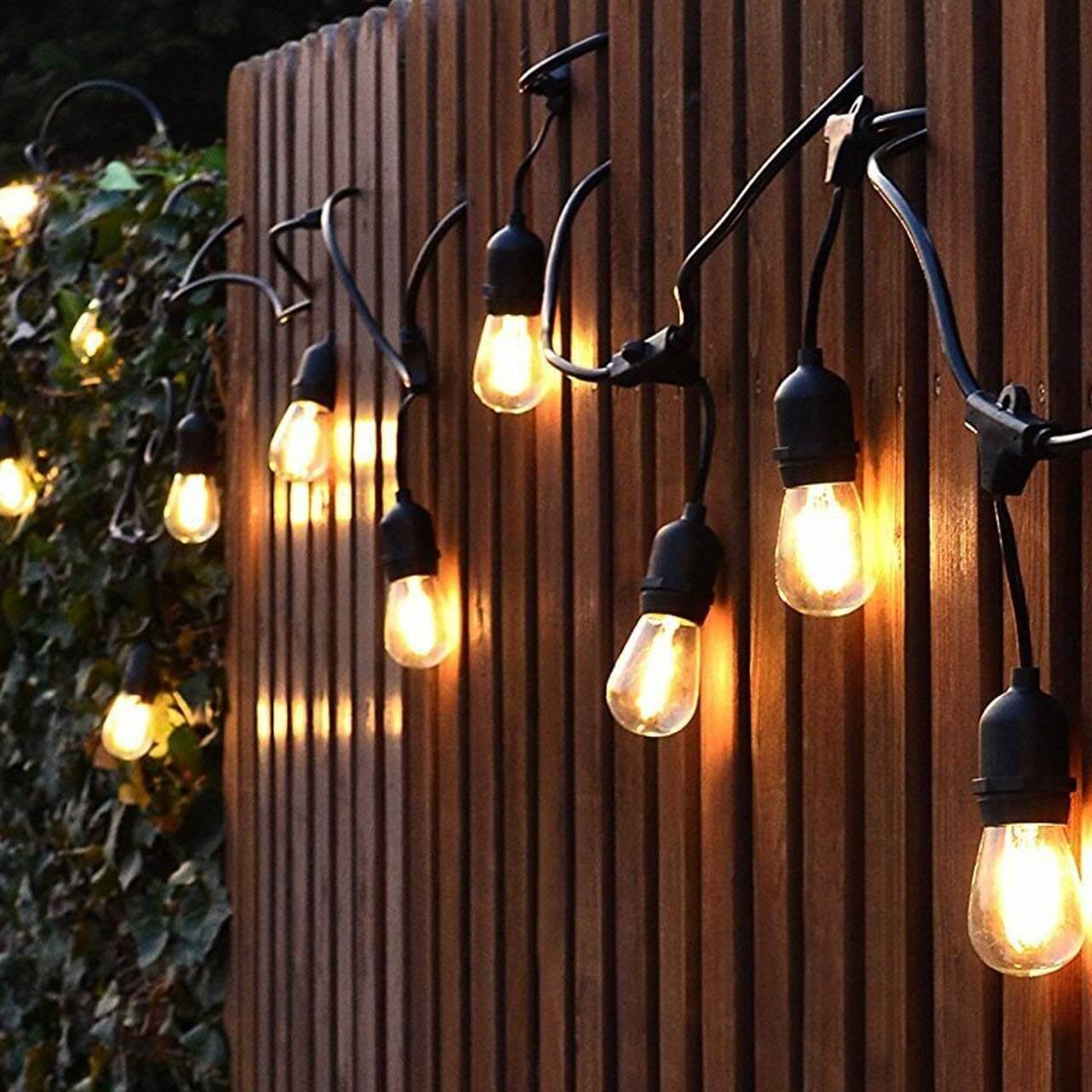 LED Festoon String Lights - 20m Length with 24 Bulbs