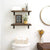 Set of 2 Wall Mounted Rustic Wood Shelves - Floating Storage Shelves with Metal Brackets for Home Decor, Kitchen, Living Room, and Bathroom