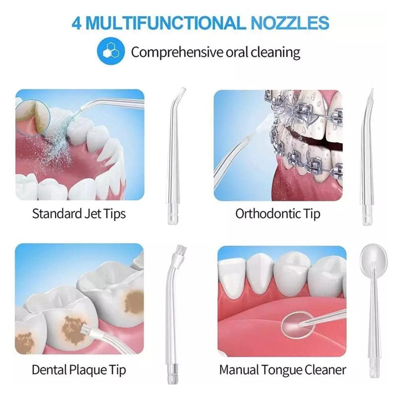 Rechargeable Water Oral Irrigator Flosser - Cordless Dental Teeth Cleaner Floss