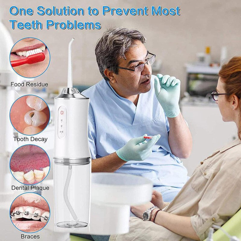 Rechargeable Water Oral Irrigator Flosser - Cordless Dental Teeth Cleaner Floss