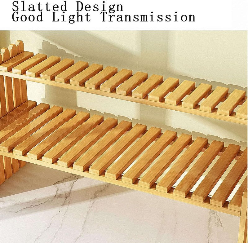 Bamboo Plant Stand Indoor Pland Shelf for Plants