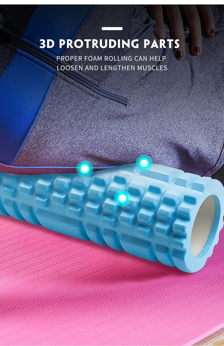 Foam Roller Yoga Roller Deep Tissue Muscle Massage Pain Relieves