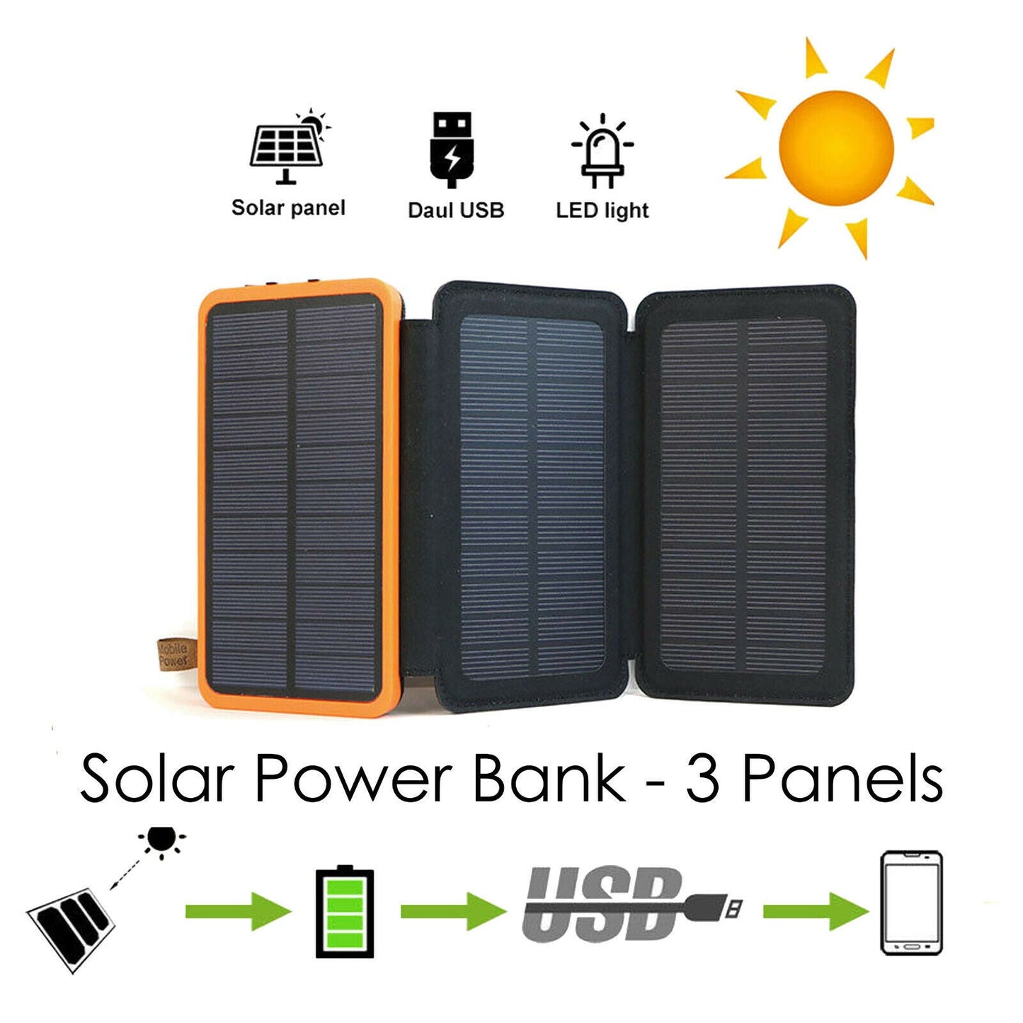 Solar Power Bank Solar Charger 20000Mah