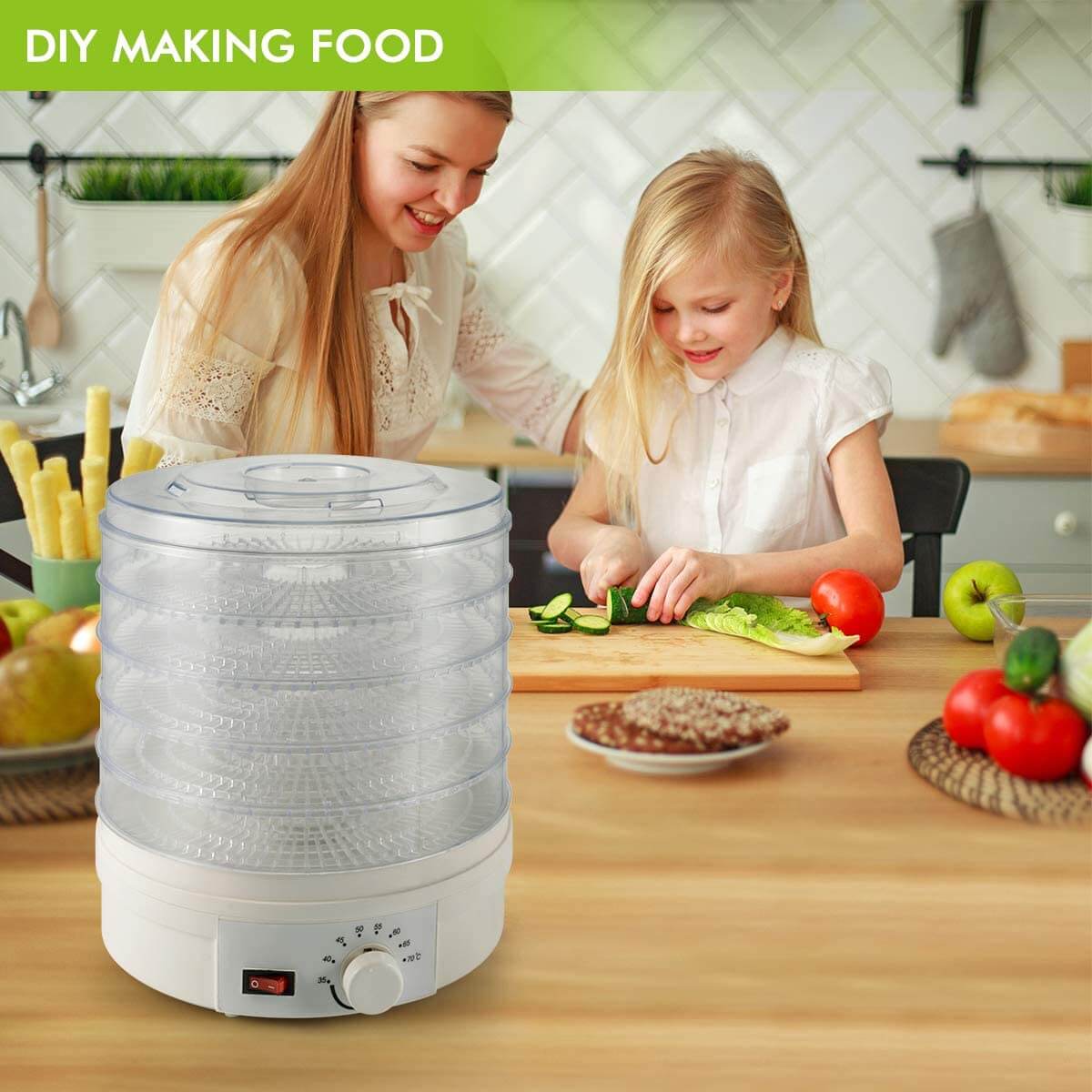 Portable Electric Food Dehydrator Machine with Adjustable Thermostat