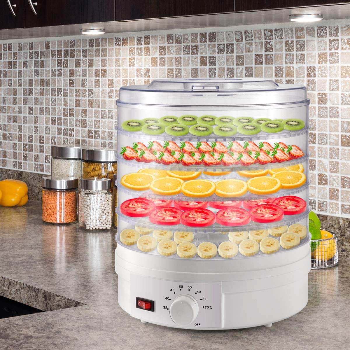 Portable Electric Food Dehydrator Machine with Adjustable Thermostat