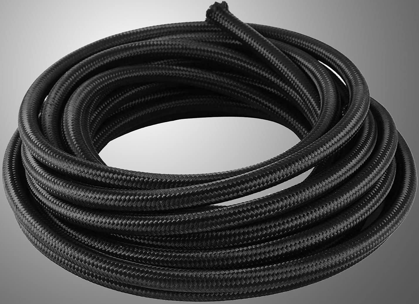 5M AN6 Fuel Line Hose Kit – 6AN 16Ft Nylon Stainless Steel Braided Oil Gas Fuel Line with 10PCS Swivel Fuel Hose Fitting Adapter Kit