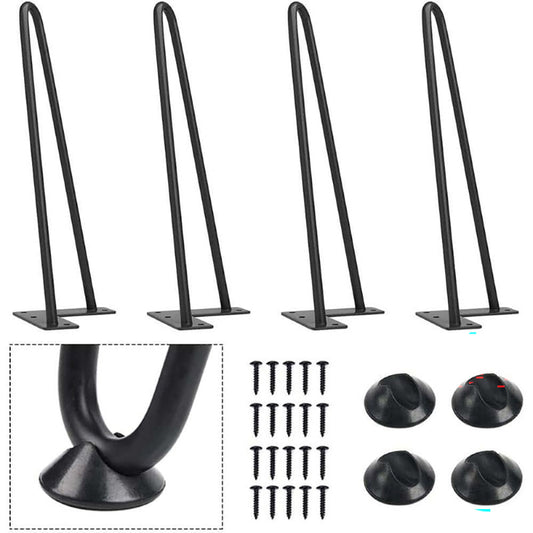 Hairpin Table Leg 12 Inch Heavy Duty Metal Furniture Legs Black 4PCS