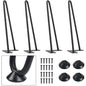 Hairpin Table Leg 12 Inch Heavy Duty Metal Furniture Legs Black 4PCS