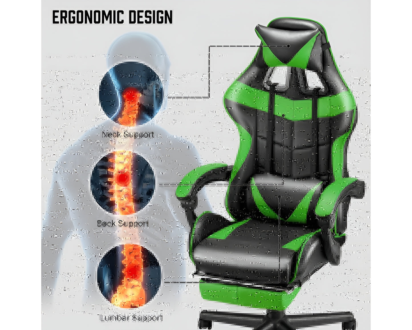Gaming chair Home Office Chair - Green