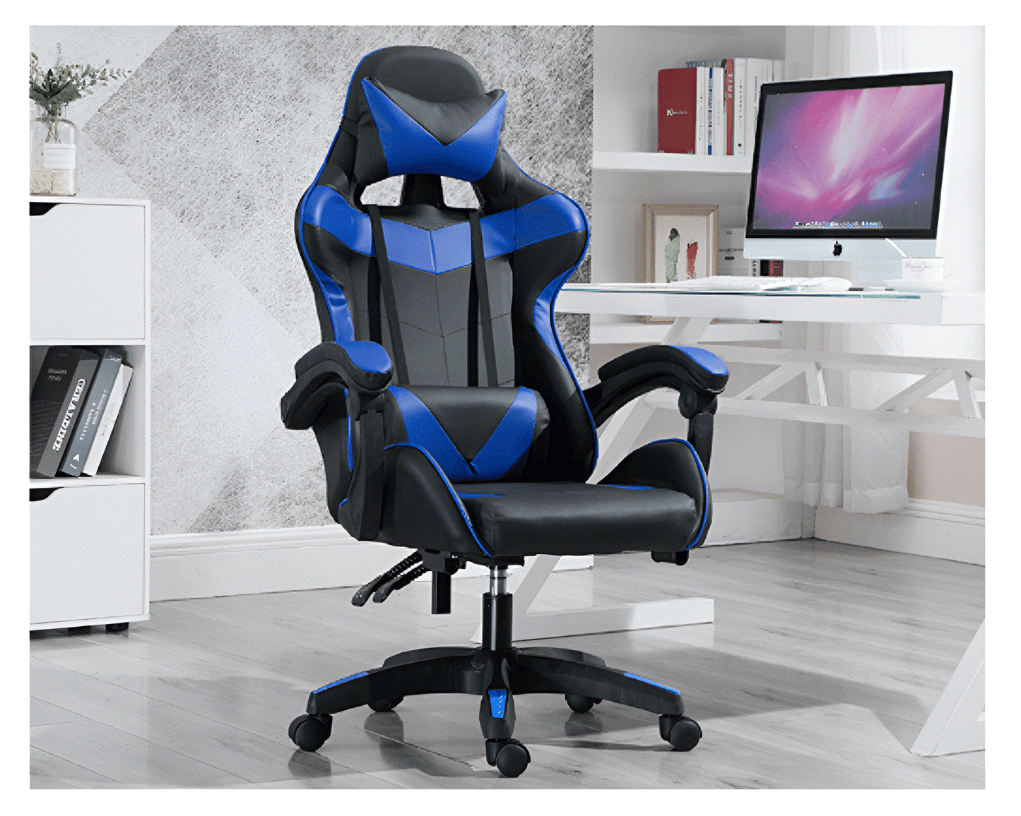 Ergonomic Gaming Chair Reclining Computer Chair with Lumbar Support and Footrest