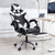 Ergonomic Computer Gaming Chair – Adjustable Reclining High-Back PU Leather Swivel Video Game Chair with Headrest and Lumbar Support (White)