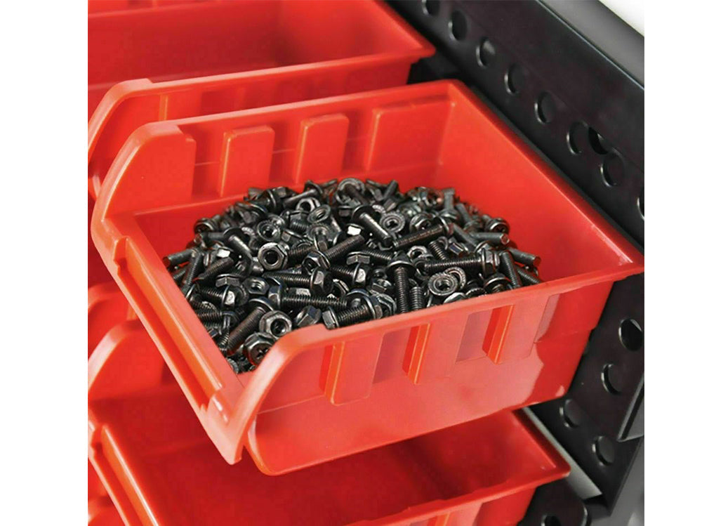 WALL MOUNTED GARAGE ORGANISER / PARTS RACK WITH 30 BINS