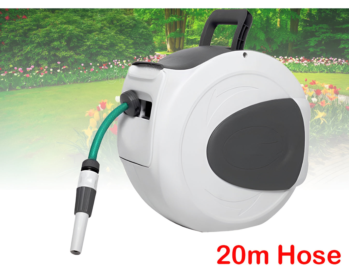 20M Retractable Garden Water Hose Reel