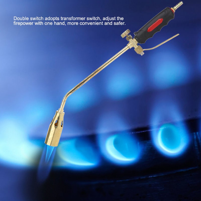 Gas Torch Handle with Thicken Liquefied Coal Gas – Double-Open Design, Iron Brass Plating, for Multiple Applications