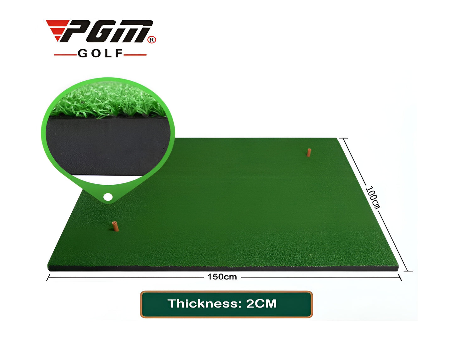 PGM Golf Practice Mat Hitting Mats 1.5M x 1M