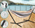 2-Person Hammock with 9FT Steel Stand - Weather Resistant Double Hammock Bed and Stand with Carrying Case, 450LBS Capacity, 6 Optional Hook Positions (Tan Stripe)