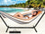 2-Person Hammock with 9FT Steel Stand - Weather Resistant Double Hammock Bed and Stand with Carrying Case, 450LBS Capacity, 6 Optional Hook Positions (Tan Stripe)