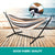 2-Person Hammock with 9FT Steel Stand - Weather Resistant Double Hammock Bed and Stand with Carrying Case, 450LBS Capacity, 6 Optional Hook Positions (Tan Stripe)