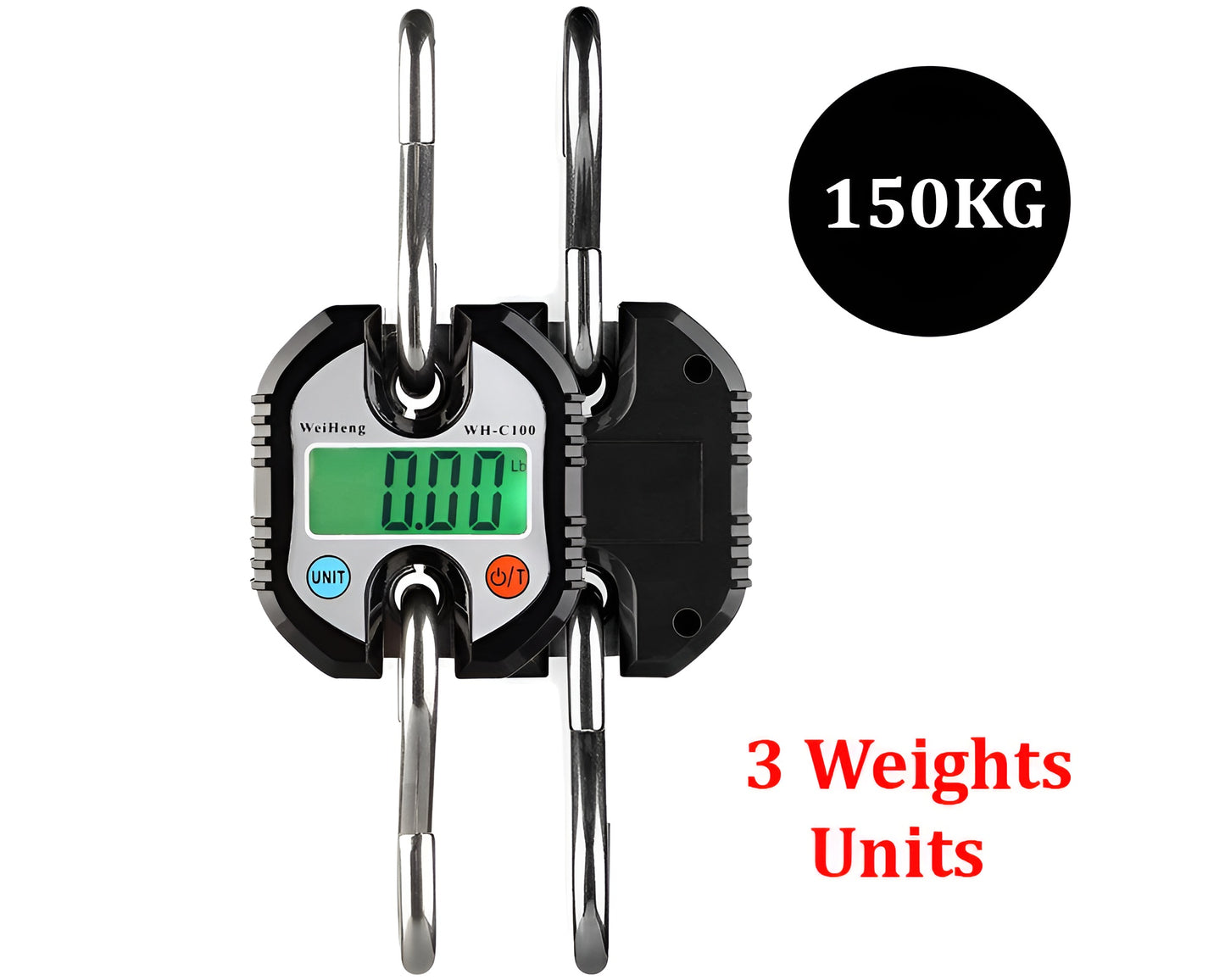 150kg Hanging Scale - Digital Crane Scale Portable LCD Weighing Scale