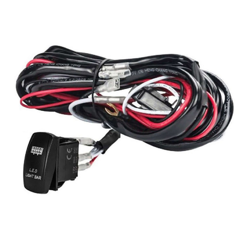 LED Work Light Switch Wiring Harness 40A Relay Fuse Kit 12V Led Bar Rocker Switch Wiring Harness for Ship Yacht RV, Connect 1 Light