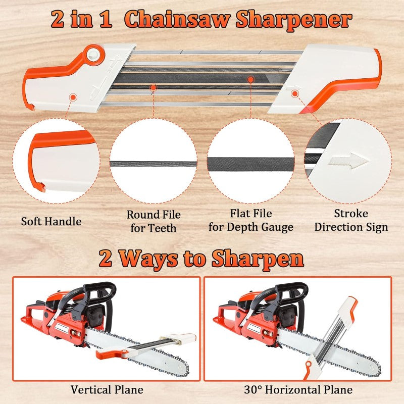 2 in 1 Easy File Chainsaw Chain Sharpener 4.8 mm with vise