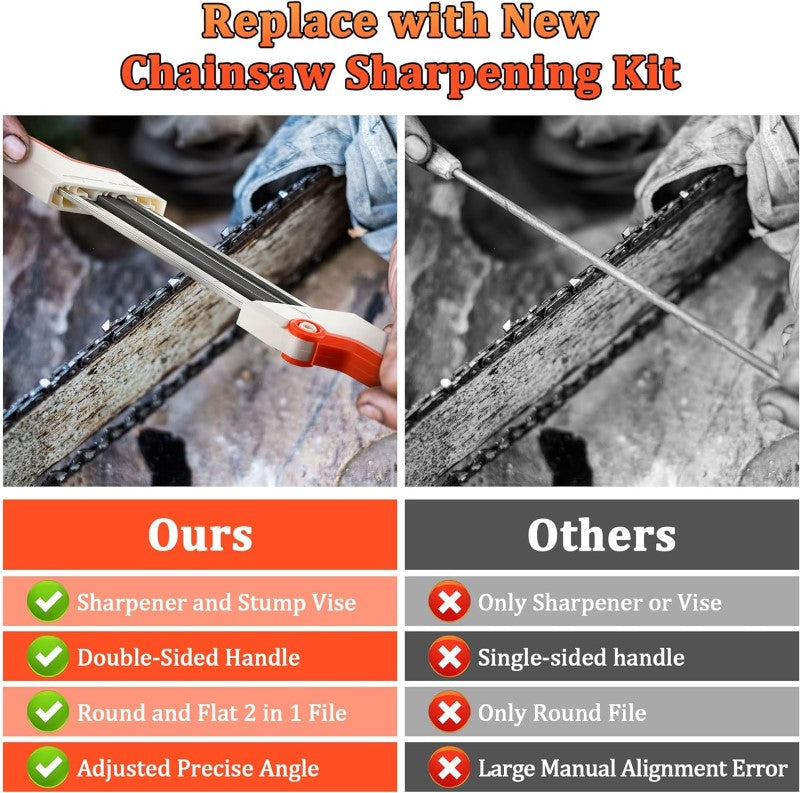 2 in 1 Easy File Chainsaw Chain Sharpener 4.8 mm with vise