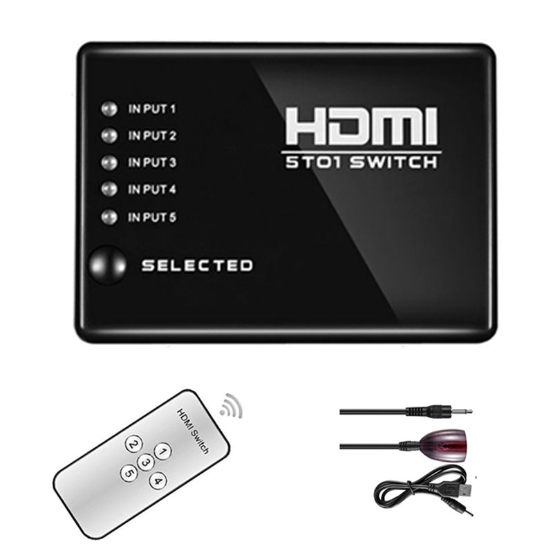 Hdmi Splitter Intelligent 5X1 5-Port Hdmi Switch/Switcher With Ir Remote