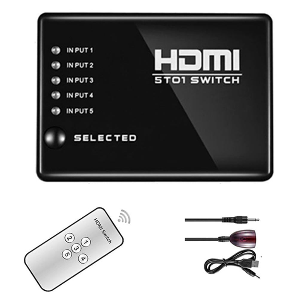 Hdmi Splitter Intelligent 5X1 5-Port Hdmi Switch/Switcher With Ir Remote