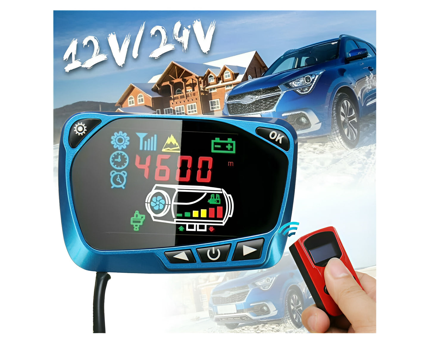 Diesel Air Heater Remote Control and LCD Display 12V/24V