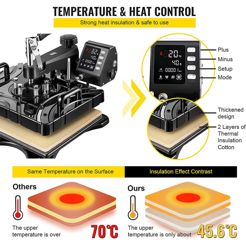 Heat Press 12x15 Inch 6 in 1 Heat Press Machine – Multi-functional and Versatile for All Your Printing Needs
