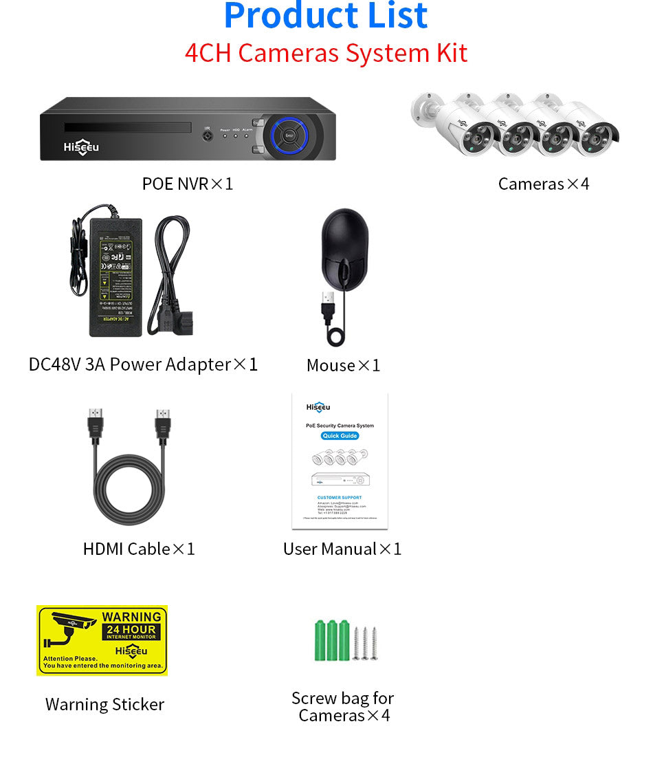 Wireless Security Camera System 3MP, Home Security Outdoor Camera