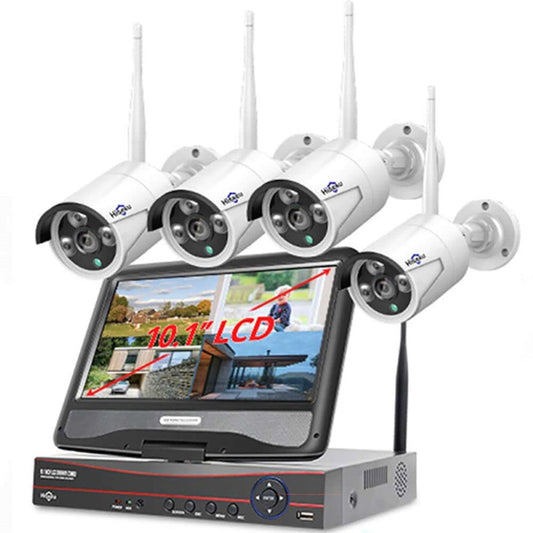 Security Camera System Hiseeu 8CH 3MP 1536P – Wireless CCTV Camera System with 10" Screen