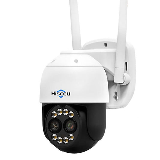 Hiseeu 4K 8MP PTZ IP Camera Outdoor – Dual Lens WiFi Security Camera with 8X Zoom