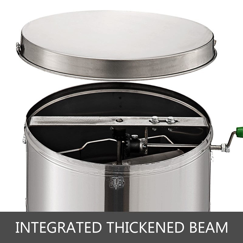 Manual Stainless Steel Honey Extractor, 2 Frame Manual Processing Centrifuge, 20KG Large Capacity Honeycomb Spinner for Beekeeping