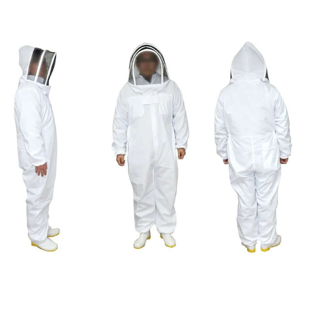 Full Body Beekeeping Suit Hooded Veil Bee Farm Clothing XXL