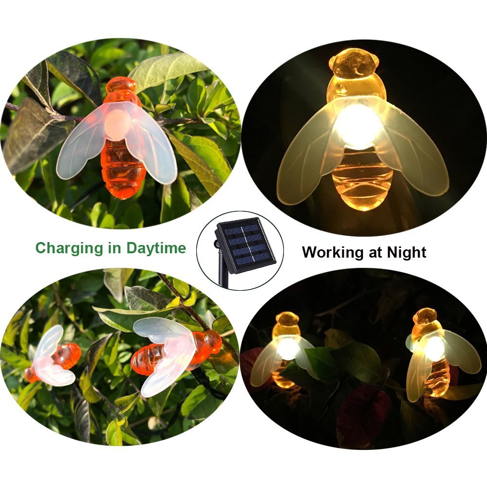 Honeybee Solar Fairy String Lights 30 Led