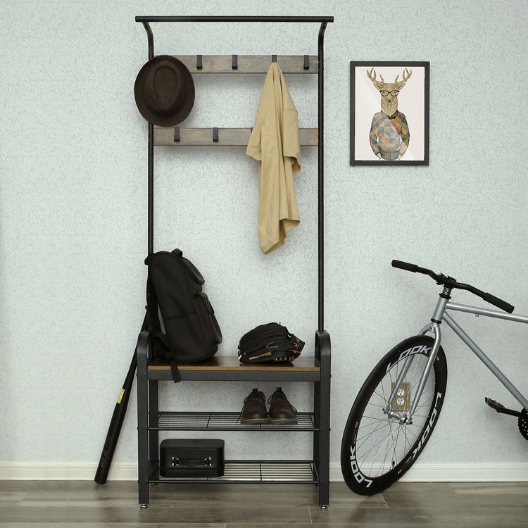 Vasagle Coat Rack Stand with Shoe Storage Bench