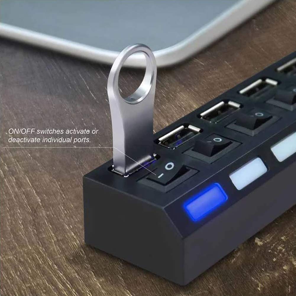 7-Port USB Hub – High-Speed 7-Port USB Hub with Protection