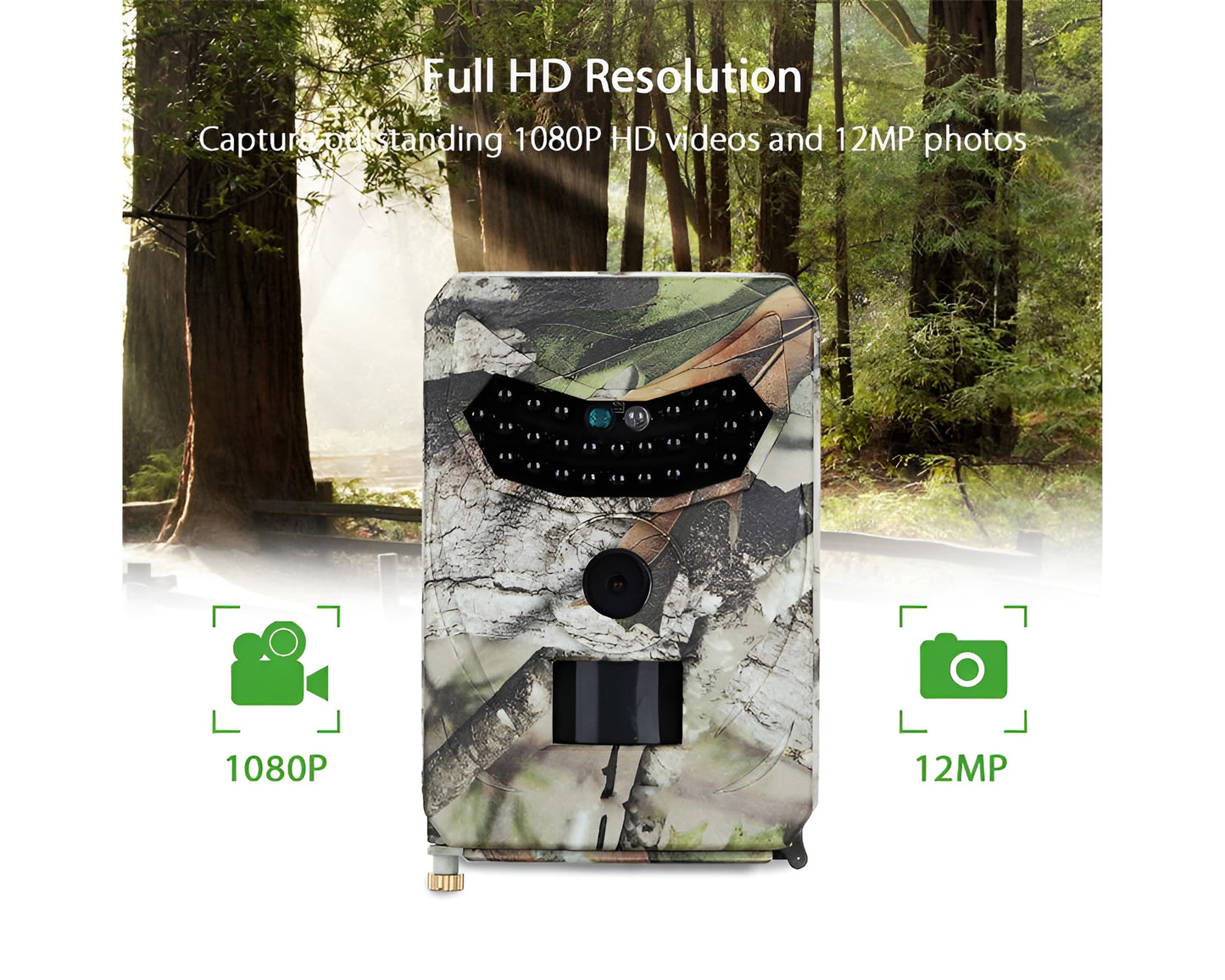 Wildlife Hunting Trail Camera 12MP 1080P - IR Night Vision Scouting Camera