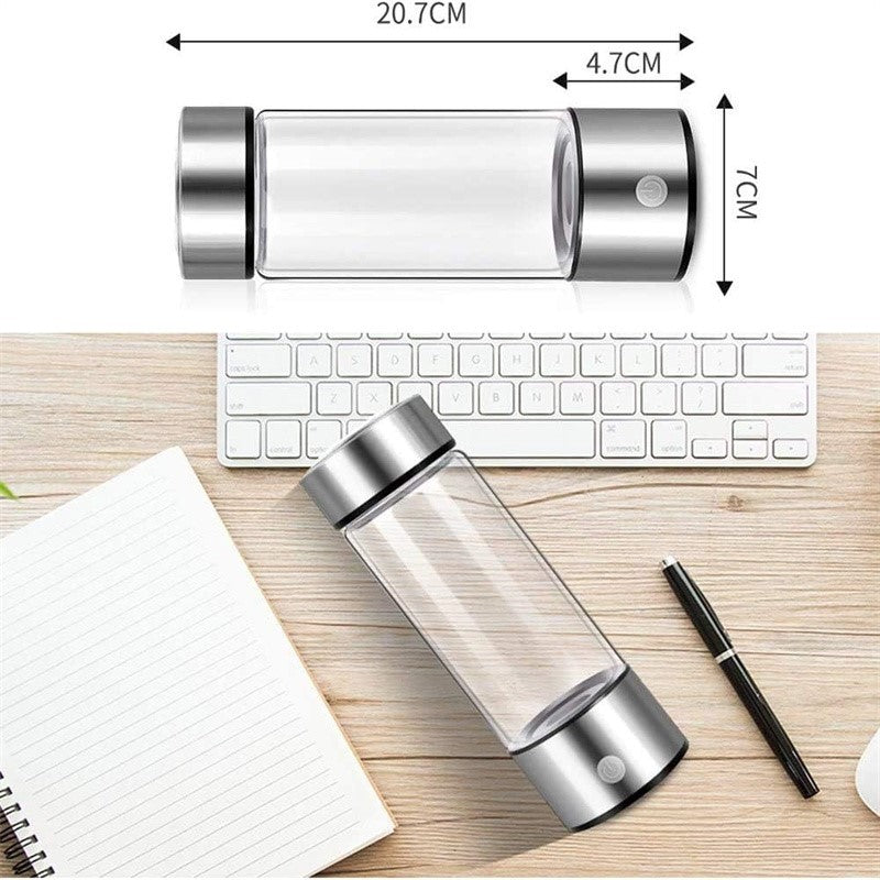 420ml Hydrogen Generator Water Bottle USB Hydrogen Water Ionizer Machine Portable Rechargeable Hydrogen-Infused Water Maker